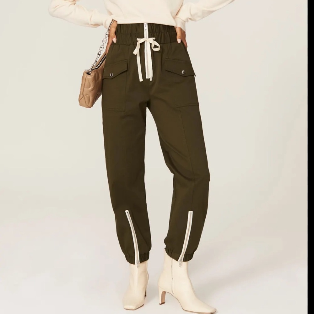 Marissa Webb Olive Green Drawstring Pants - 8